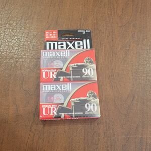 Maxell Blank Audio Cassette Tape Normal Bias UR90 Minutes IEC Type1 Lot of 2 New
